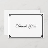 Schwarze griechische Schlüsselgrenze Dankeskarte (Vorne/Hinten)