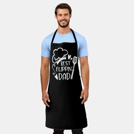 Schwarze Grill-GRILLEN des besten Flippin-Vaters Schürze (Getragen)