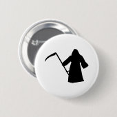 schwarze grimmige Sensenmanntodesikone Button (Vorne & Hinten)