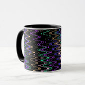 Schwarze Groovy Zickzack-Tasse Tasse (Vorderseite Links)
