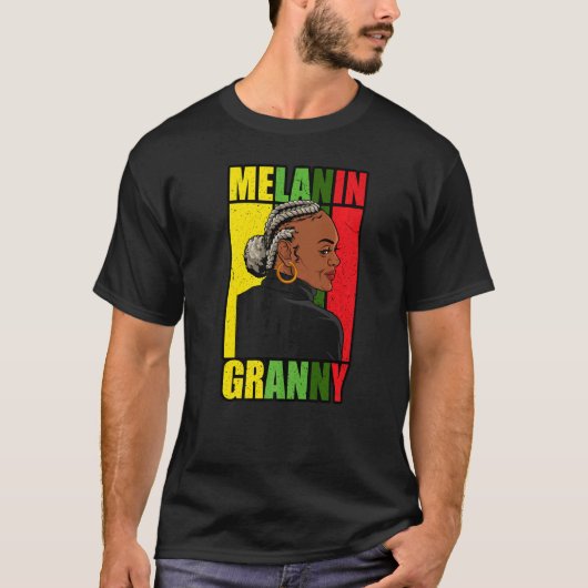 Schwarze Großmutter Melanin Granny Beste Oma E T-Shirt (Vorderseite)
