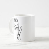 Schwarze Grumpe Cat Nope Funny Crew Kaffeetasse (Vorderseite Links)