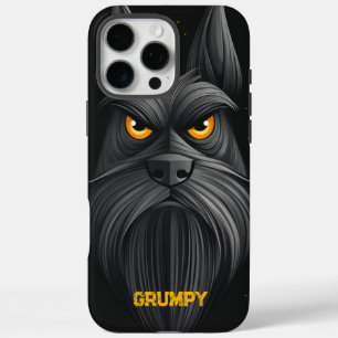Schwarze Grumpy Schnauzer Portrait iPhone 16 Pro Max Hülle