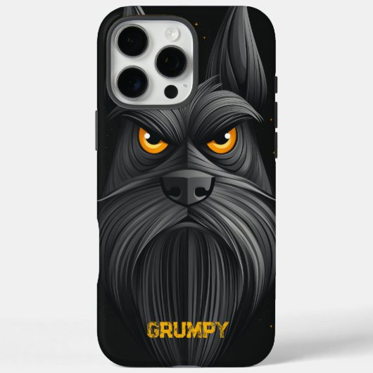 Schwarze Grumpy Schnauzer Portrait Case-Mate iPhone Hülle (Rückseite)