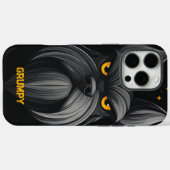 Schwarze Grumpy Schnauzer Portrait Case-Mate iPhone Hülle (Rückseite (Horizontal))