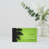 Schwarze/grüne Baum-Visitenkarte Visitenkarte (Stehend Vorderseite)