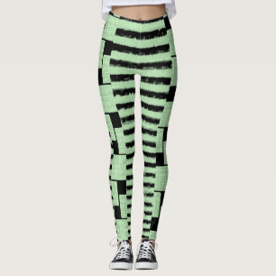 Schwarze & Grüne Leggings Lang