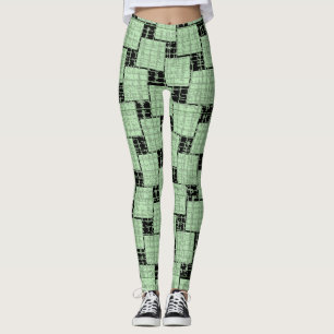 Schwarze & Grüne Leggings Lang