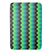 Schwarze grüne Ombre-Chevrons große Badematte (Vorderseite Vertikal)