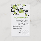 Schwarze, grüne Pfau- und Kirschblüten Visitenkarte (Rückseite)