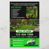 Schwarze grüne professionelle Rasenpflege Landscha Flyer (Hinten)