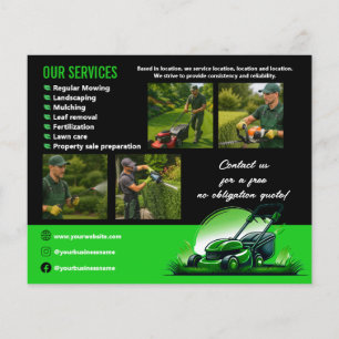 Schwarze grüne professionelle Rasenpflege Landscha Flyer