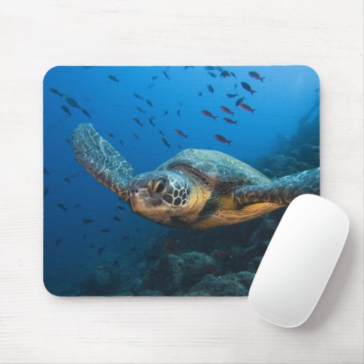 Schwarze (grüne) Schildkröte (Chelonia agassizi) Mousepad (Mit Mouse)