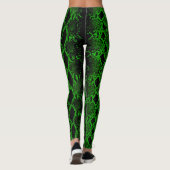 Schwarze grüne Schlangenhaut Leggings (Rückseite)