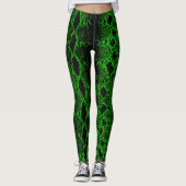 Schwarze grüne Schlangenhaut Leggings (Vorderseite)