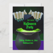 Schwarze grüne und Lila Hexen brauen Einladung (Vorderseite)