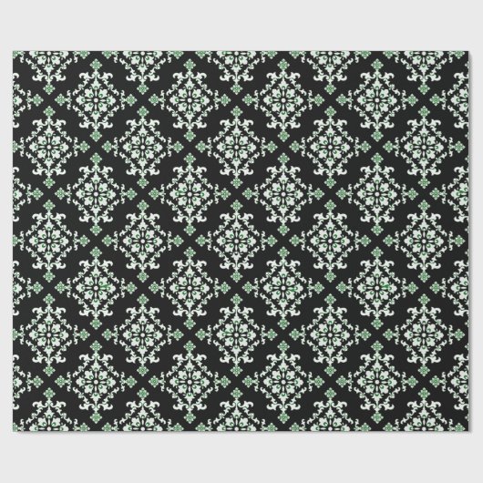 Schwarze, grüne und weiße keltische Geschenkwrake Geschenkpapier (Flach)