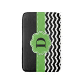 Schwarze grüne Zickzack Wolldecke Badematte (Vorderseite Vertikal)