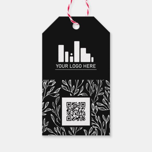 Schwarze Grünflächen Muster für Ihr Logo und QR Co Geschenkanhänger (Vorderseite)