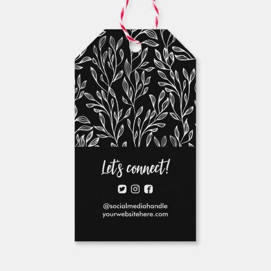 Schwarze Grünflächen Muster für Ihr Logo und QR Co Geschenkanhänger (Rückseite)