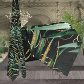 Schwarze Grünflächen Palmen & Gold Tropische Hochz Krawatte