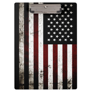 Schwarze Grunge-amerikanische Flagge Klemmbrett