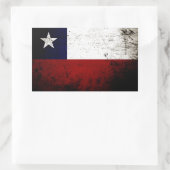 Schwarze Grunge Chile Flag Rechteckiger Aufkleber (Tasche)