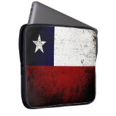 Schwarze Grunge-Chile-Flagge Laptopschutzhülle (Vorne Rechts)