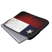Schwarze Grunge-Chile-Flagge Laptopschutzhülle (Vorne Knopf)