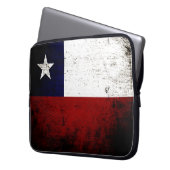 Schwarze Grunge-Chile-Flagge Laptopschutzhülle (Vorderseite Links)