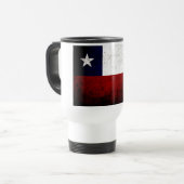 Schwarze Grunge-Chile-Flagge Reisebecher (Vorderseite Links)