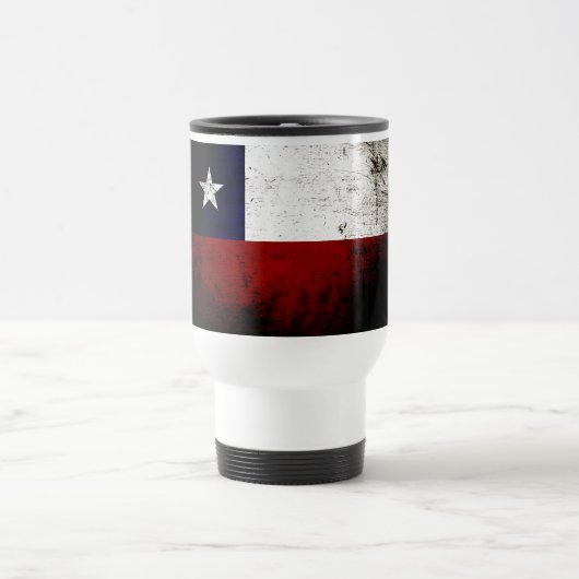 Schwarze Grunge-Chile-Flagge Reisebecher (Mittel)