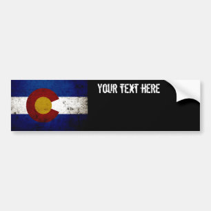 Schwarze Grunge-Colorado-Staats-Flagge Autoaufkleber