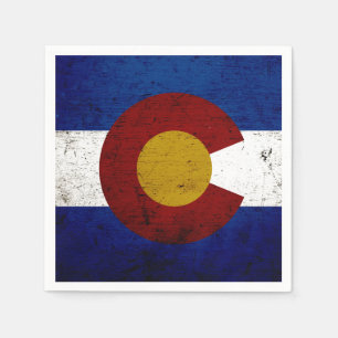 Schwarze Grunge-Colorado-Staats-Flagge Serviette