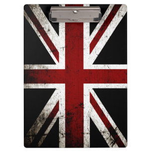 Schwarze Grunge-Englandflagge 3 Klemmbrett