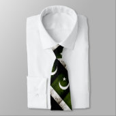 Schwarze Grunge-Flagge Pakistan Krawatte (Gebunden)