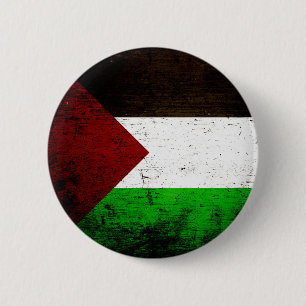 Schwarze Grunge-Flagge Palästina Button