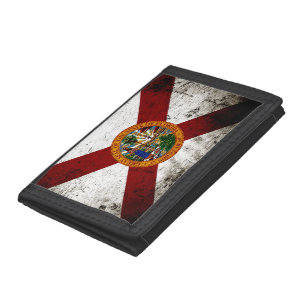 Schwarze Grunge-Florida-Staats-Flagge Trifold Geldbörse
