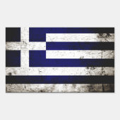 Schwarze Grunge Griechenland-Flagge Rechteckiger Aufkleber (Vorderseite)