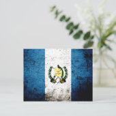 Schwarze Grunge Guatemala-Flagge Postkarte (Stehend Vorderseite)