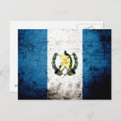 Schwarze Grunge Guatemala-Flagge Postkarte (Vorne/Hinten)
