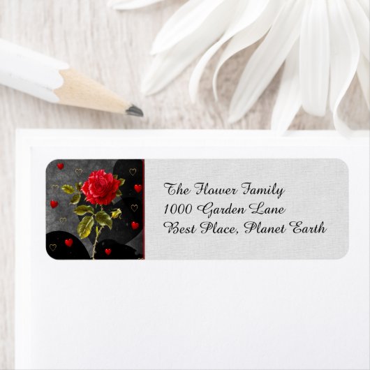 Schwarze Grunge Herzen mit Rote Rose (Insitu)