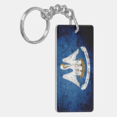 Schwarze Grunge-Louisiana-Staats-Flagge Schlüsselanhänger (Vorderseite links)