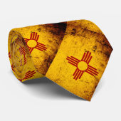 Schwarze Grunge-New-Mexiko Staats-Flagge Krawatte (Gerollt)