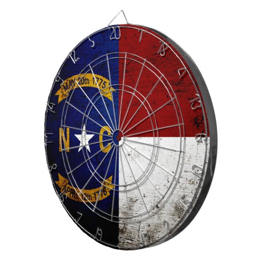 Schwarze Grunge-Nord-CarolinaStaats-Flagge Dartscheibe (Vorderseite rechts)