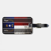 Schwarze Grunge-Nord-CarolinaStaats-Flagge Gepäckanhänger (Rückseite horizontal)