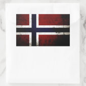 Schwarze Grunge Norwegische Flagge Rechteckiger Aufkleber (Tasche)