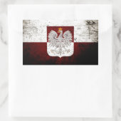 Schwarze Grunge Polen Fahne Rechteckiger Aufkleber (Tasche)
