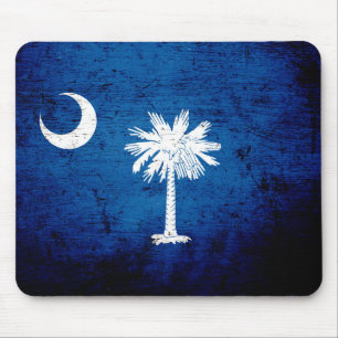 Schwarze Grunge-South- CarolinaStaats-Flagge Mousepad