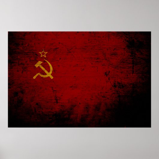 Schwarze Grunge sowjetische Gewerkschaft Poster (Vorne)